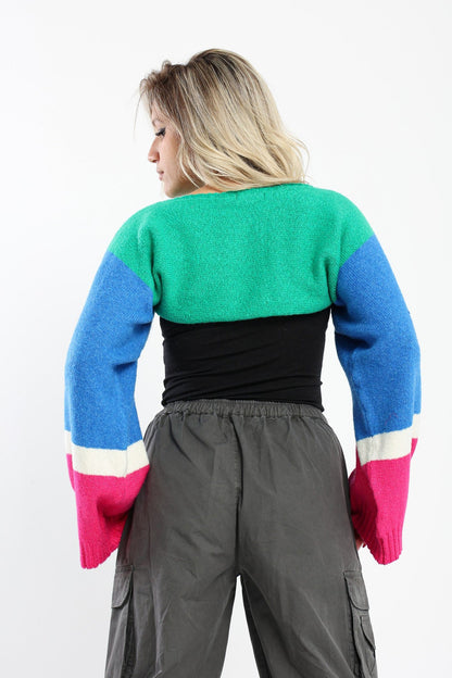 Pullover - Cropped - Color Block
