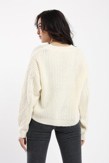 Cardigan - Cable Half English Knit
