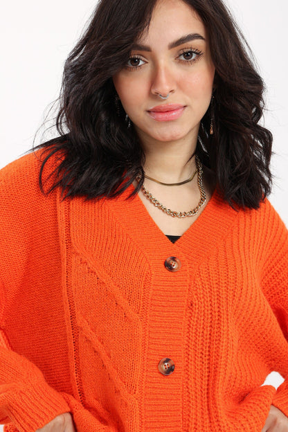 Cardigan - Cable Half English Knit