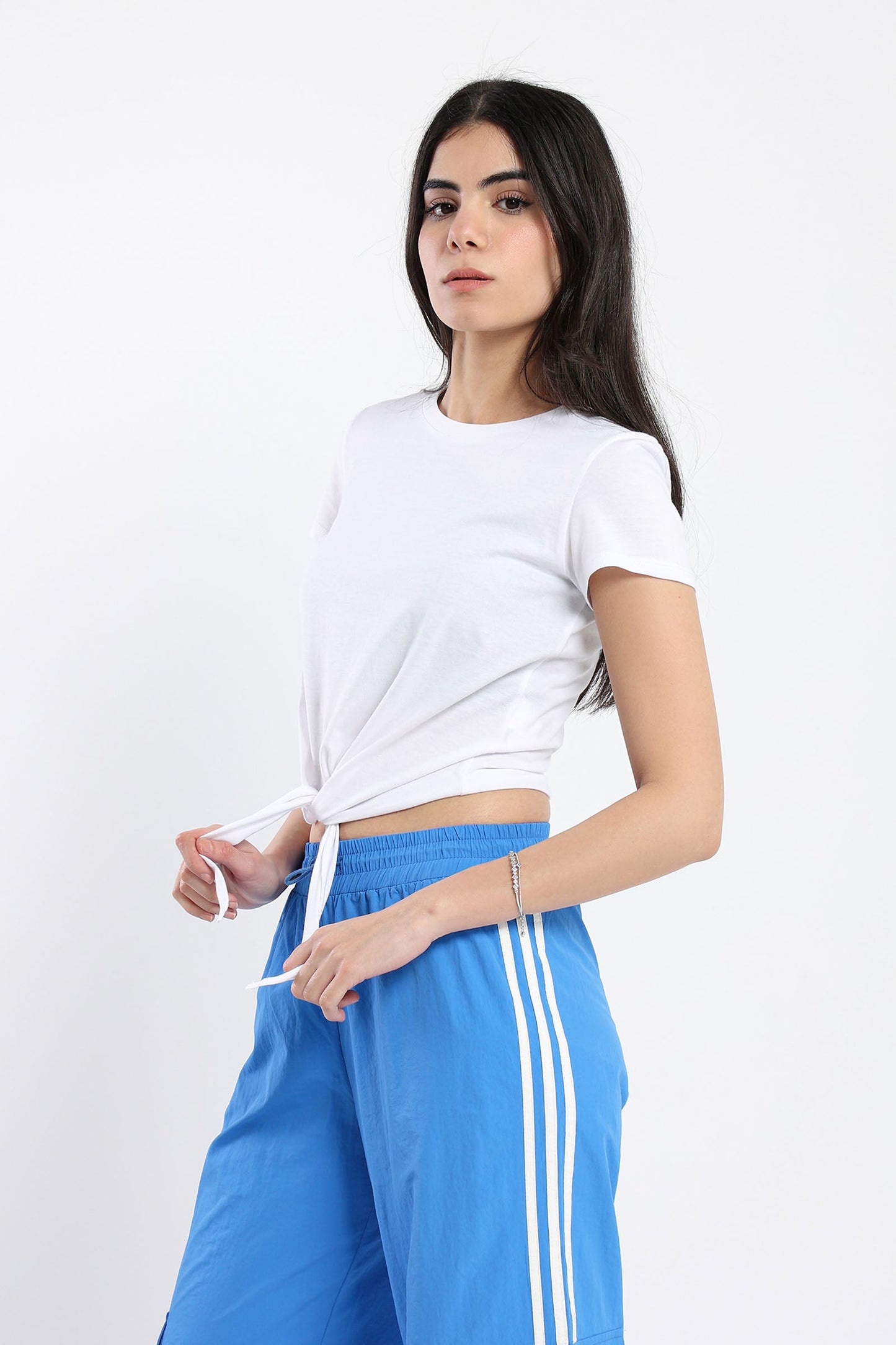 Basic Top -  Short Sleeves - Tie Front - Outlet