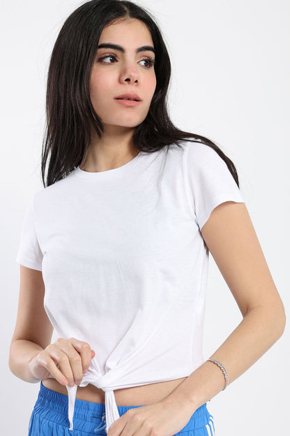 Basic Top -  Short Sleeves - Tie Front - Outlet