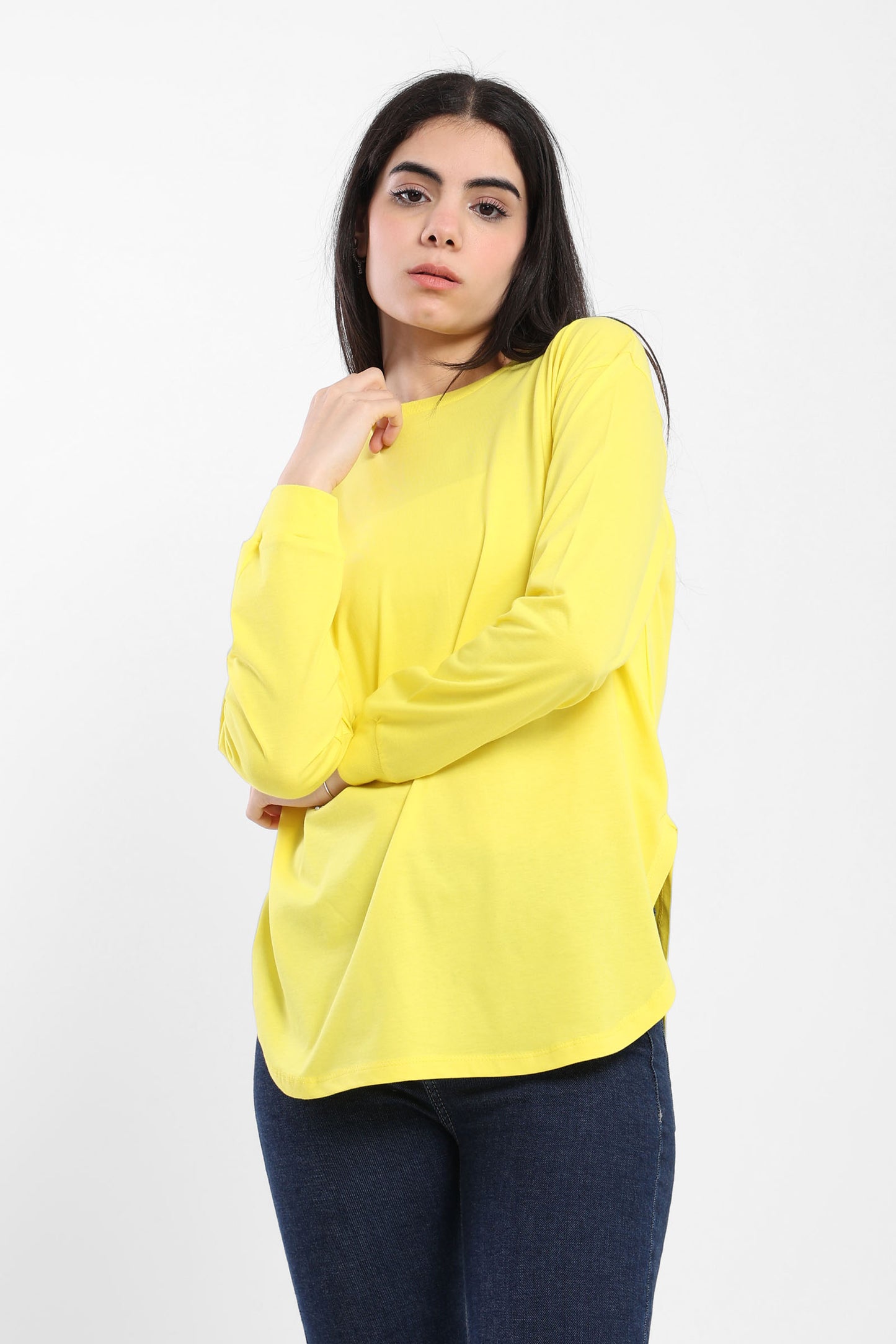 Long Sleeves Round Hem With Slits - Outlet