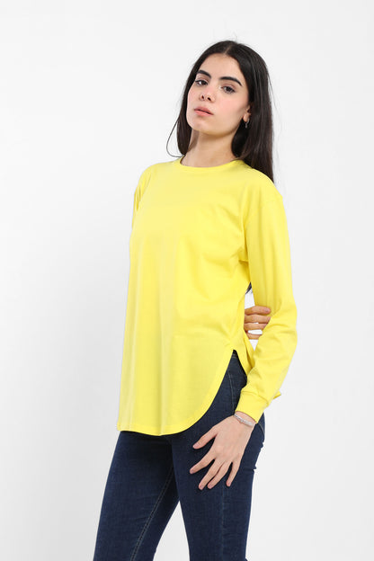 Long Sleeves Round Hem With Slits - Outlet