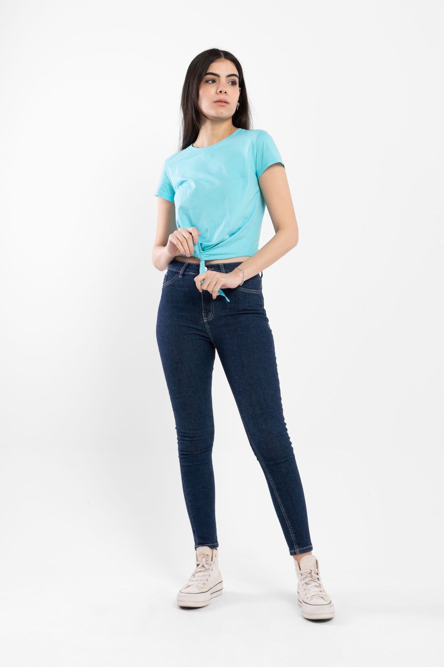 Basic Top -  Short Sleeves - Tie Front - Outlet