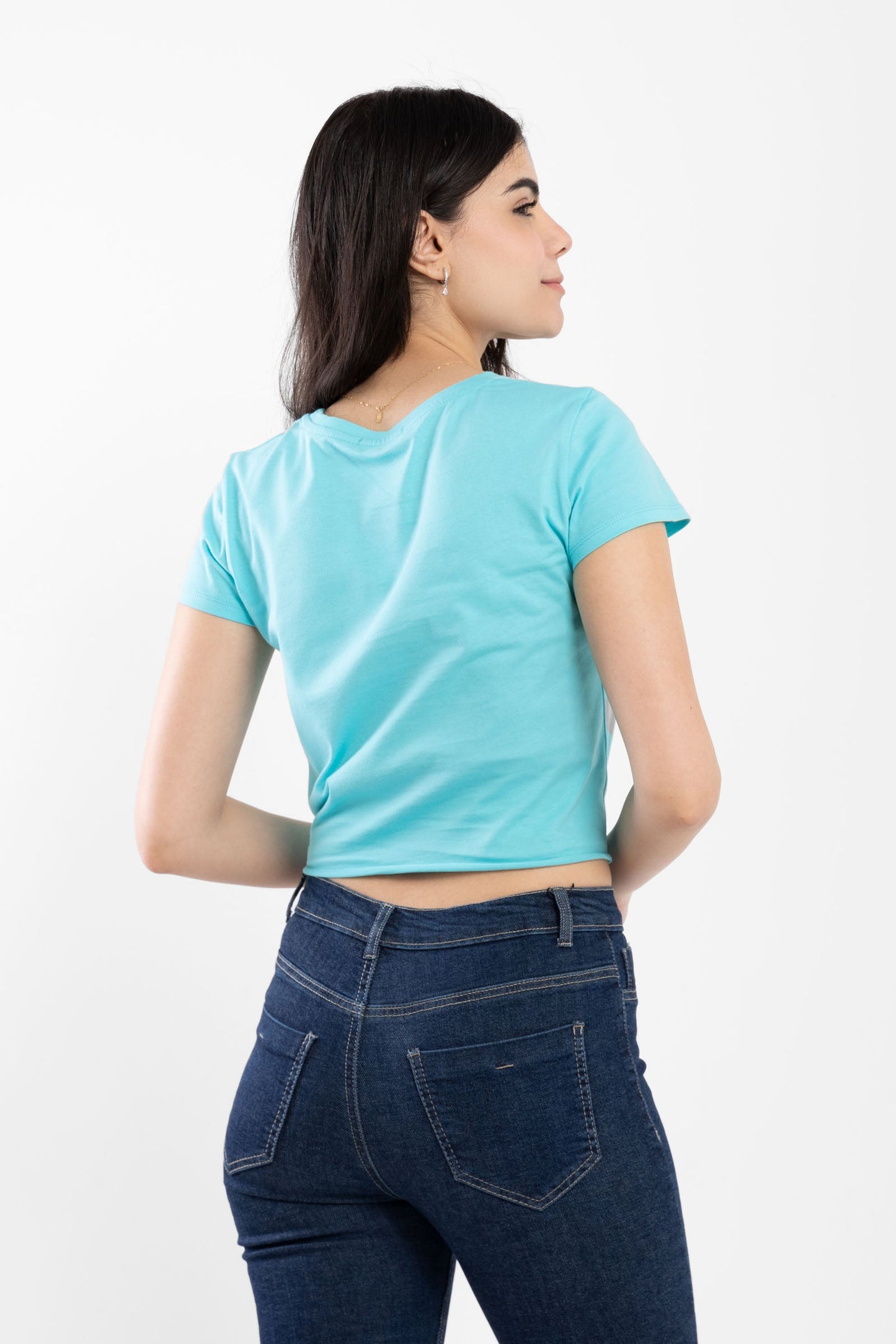 Basic Top -  Short Sleeves - Tie Front - Outlet
