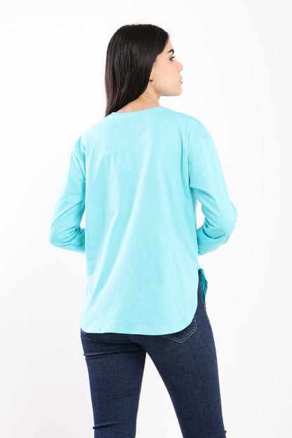 Long Sleeves Round Hem With Slits - Outlet