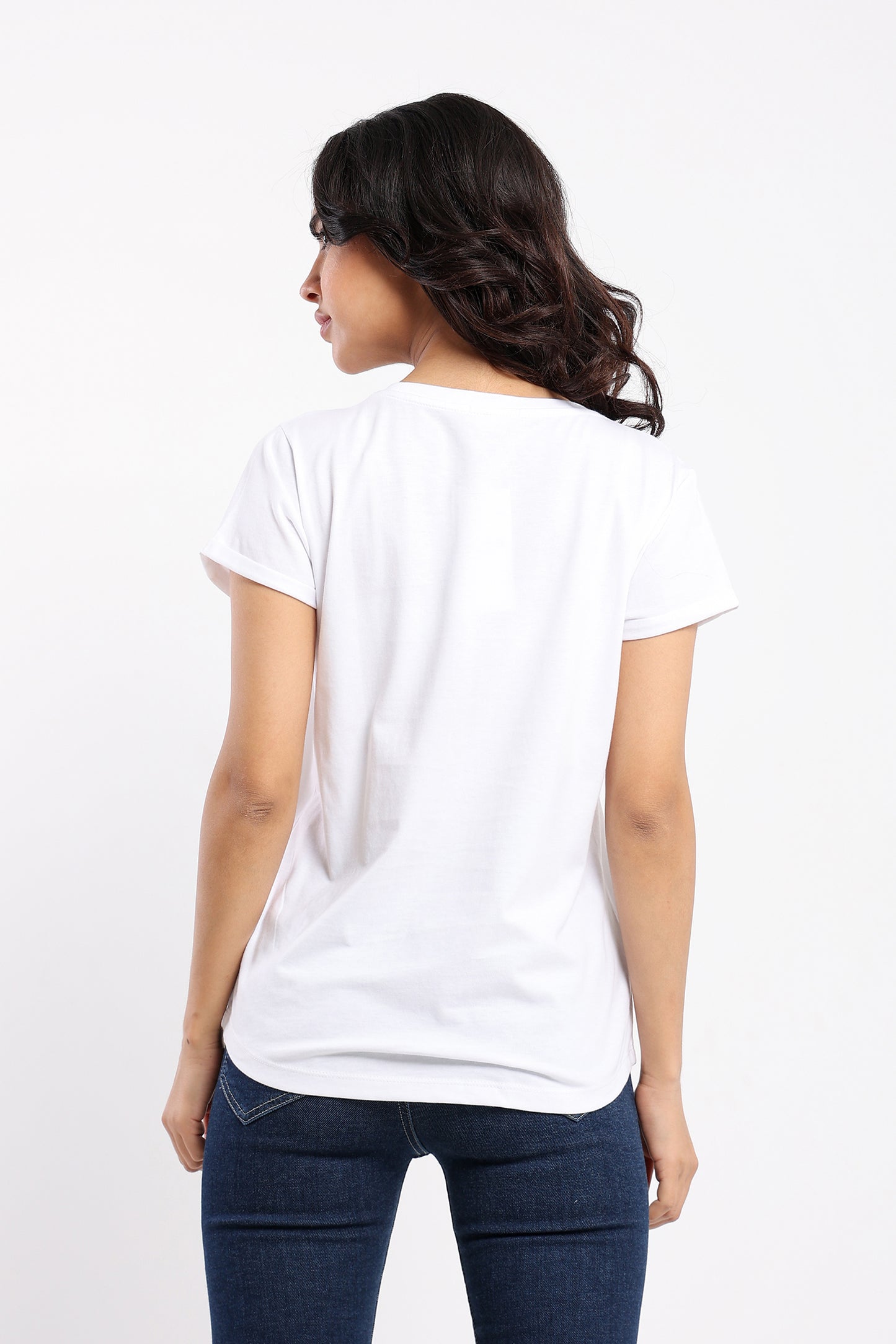 Crew Neck Round Hem Tshirt - Outlet
