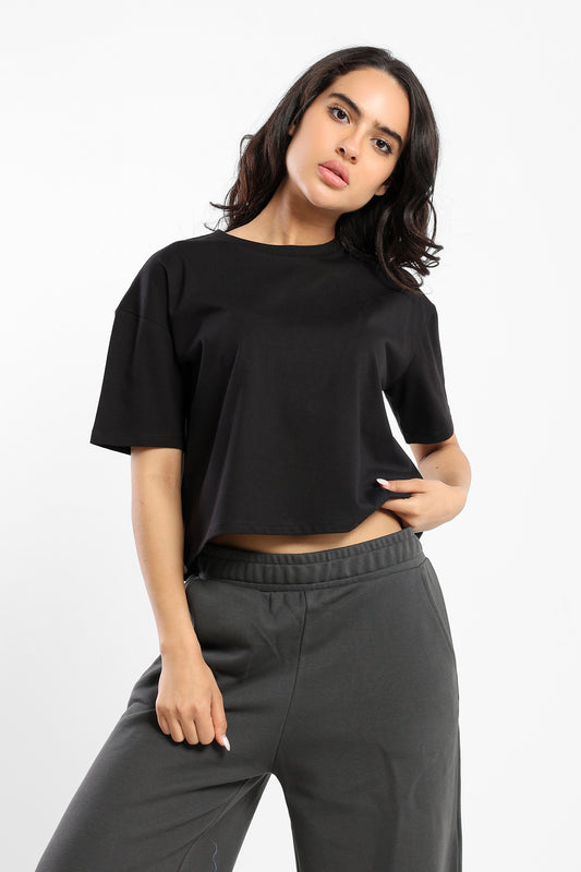 Casual Half Sleeves Tee Plain/Block - Outlet