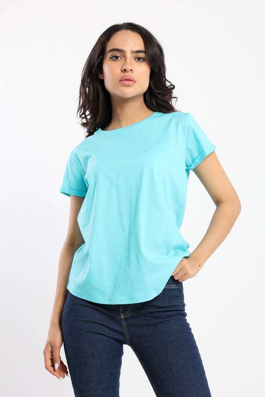 Crew Neck Round Hem Tshirt - Outlet