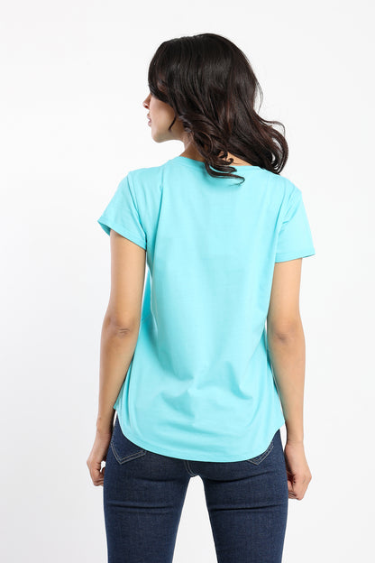 Crew Neck Round Hem Tshirt - Outlet