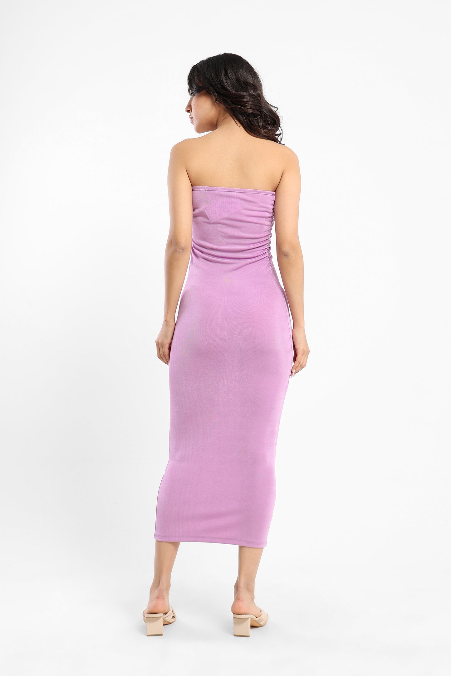 Short Midi Dress with Ruching - Outlet