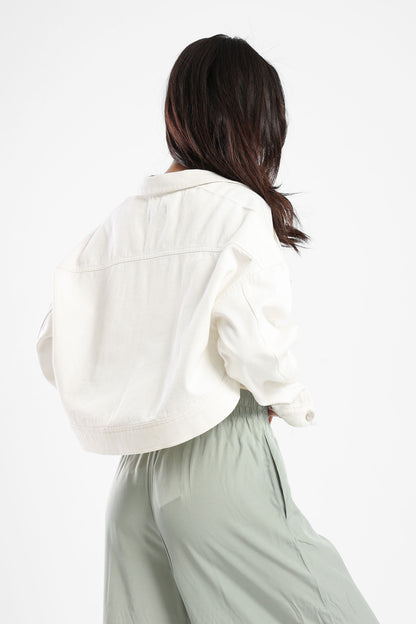 Jacket Loose Denim Bolero With Diamonds - Outlet