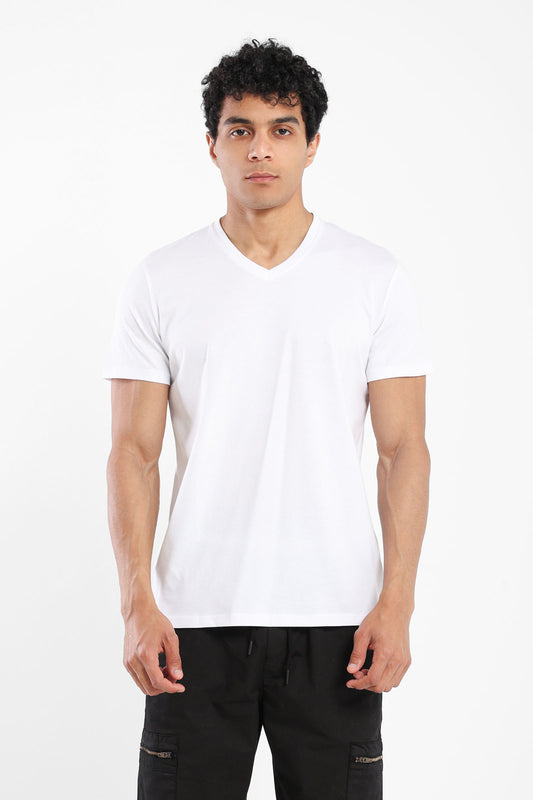 T-Shirt Regular Finished V-Neck - Outlet