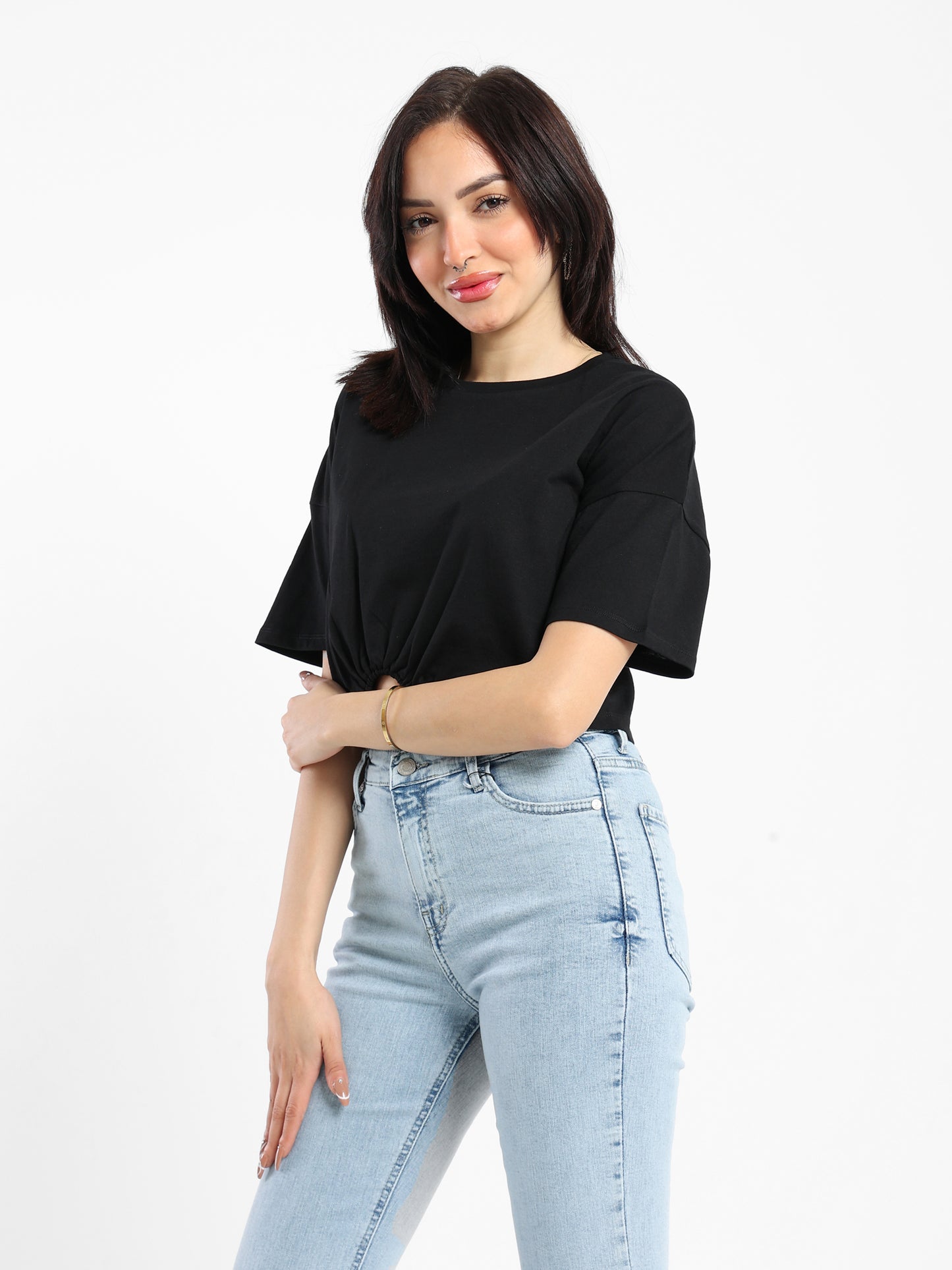 Cropped T-Shirt with Ring - Outlet