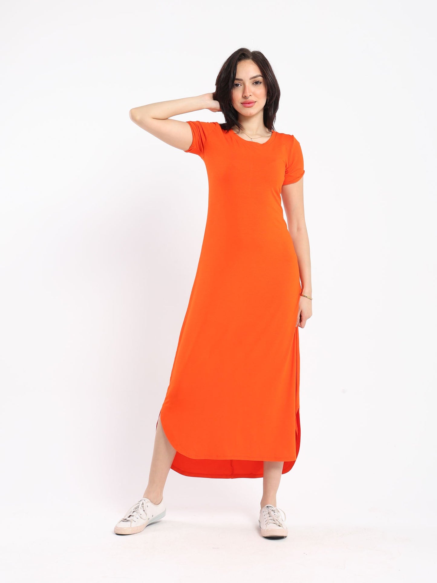 Dress - Round Hem - Short Sleeve - Outlet