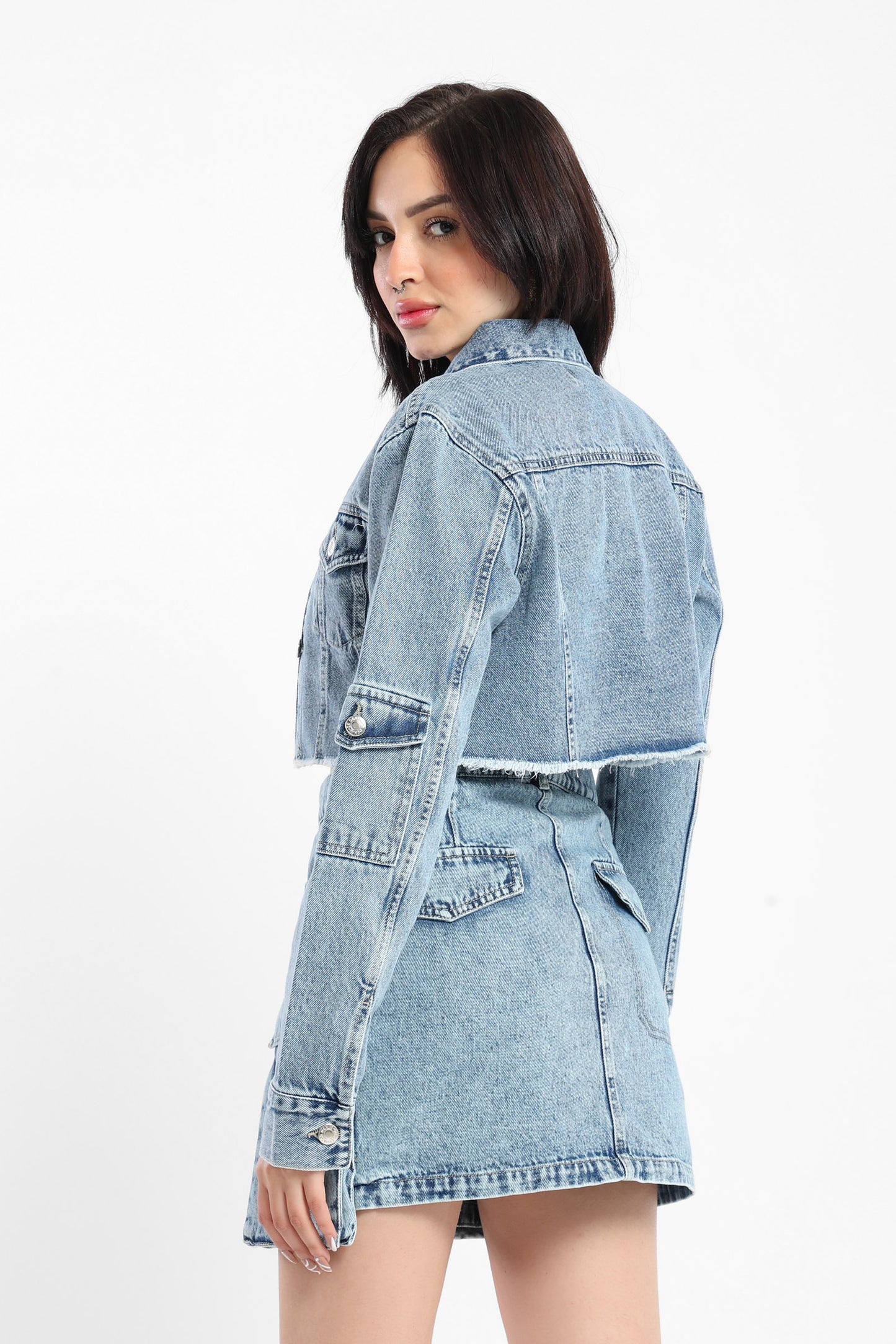 Jacket Cropped Denim Jacket - Outlet