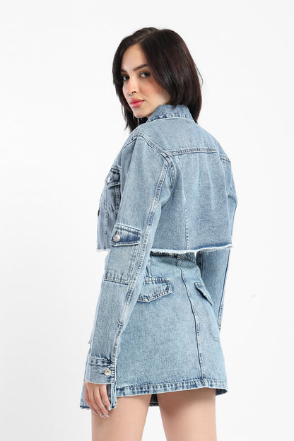 Jacket Cropped Denim Jacket - Outlet