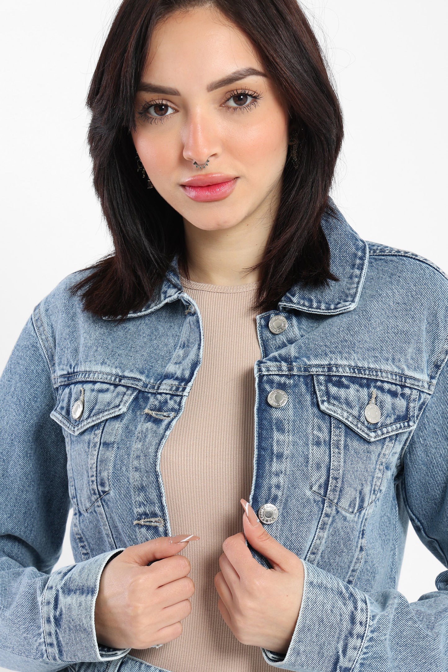 Jacket Cropped Denim Jacket - Outlet
