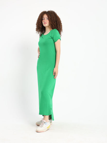 Dress - Round Hem - Short Sleeve - Outlet