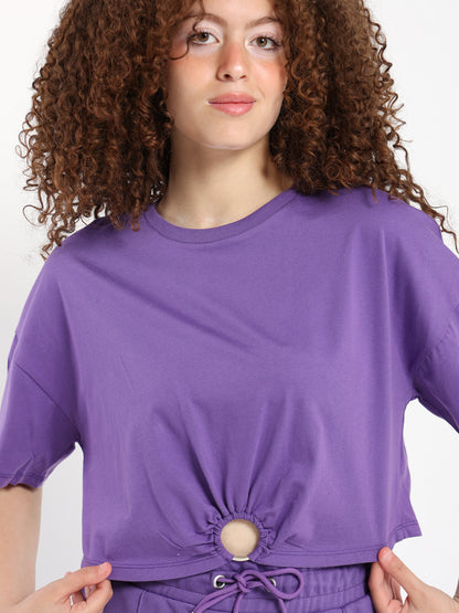 Cropped T-Shirt with Ring - Outlet