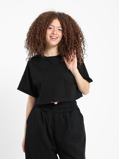 Drawstring Hem T-Shirt - Outlet