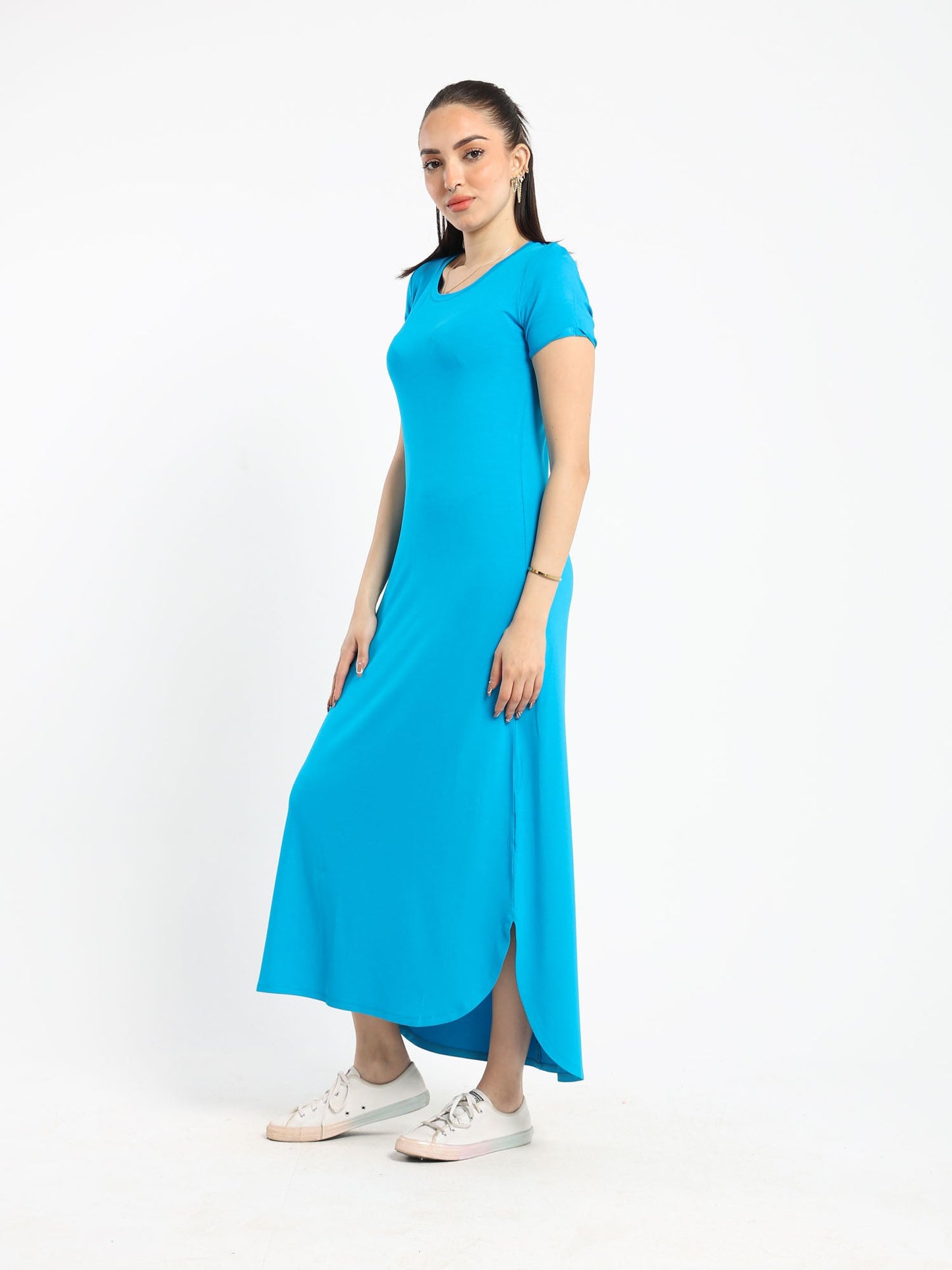 Dress - Round Hem - Short Sleeve - Outlet
