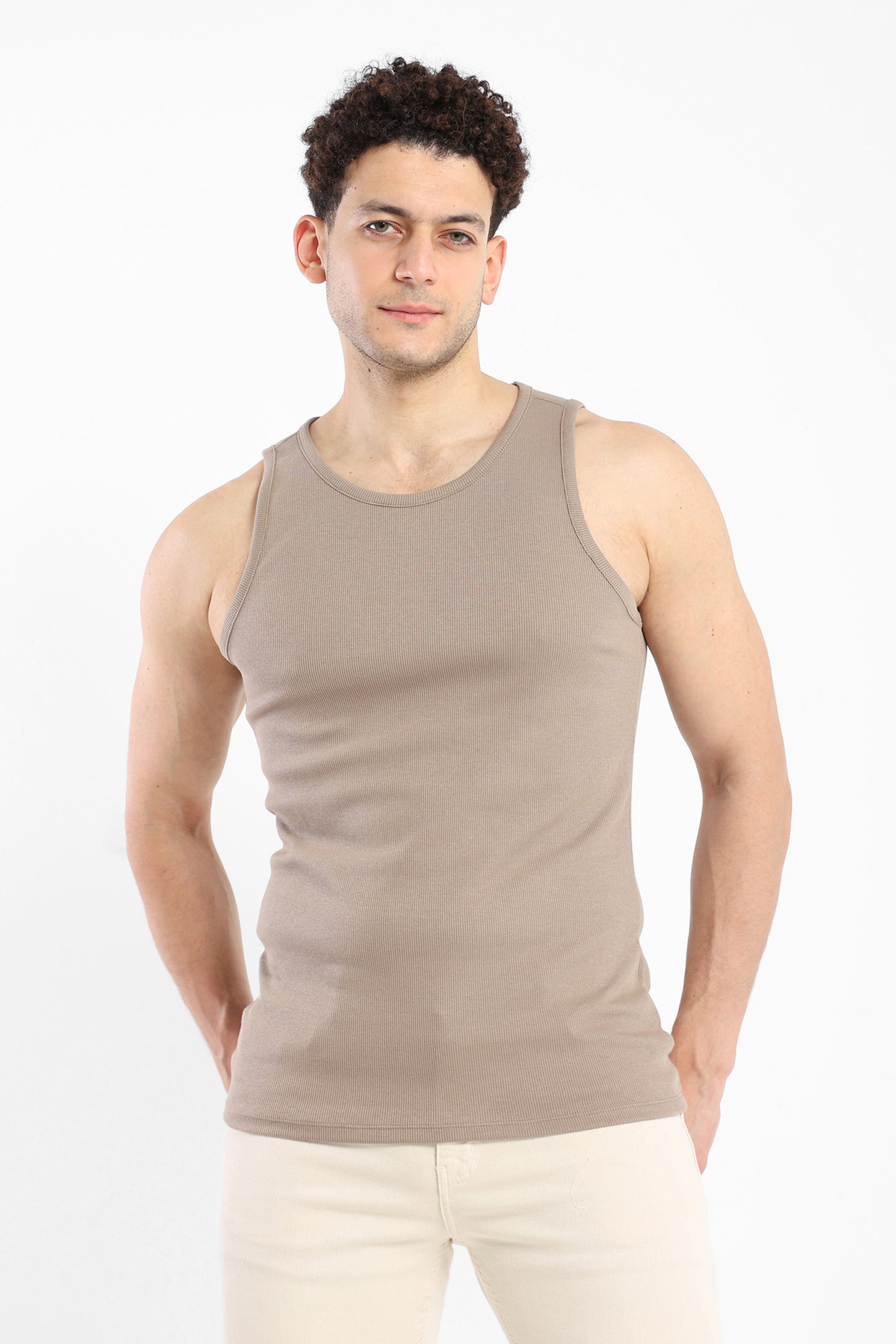 T-Shirt Basic Fitted Rib Tank Top - Outlet
