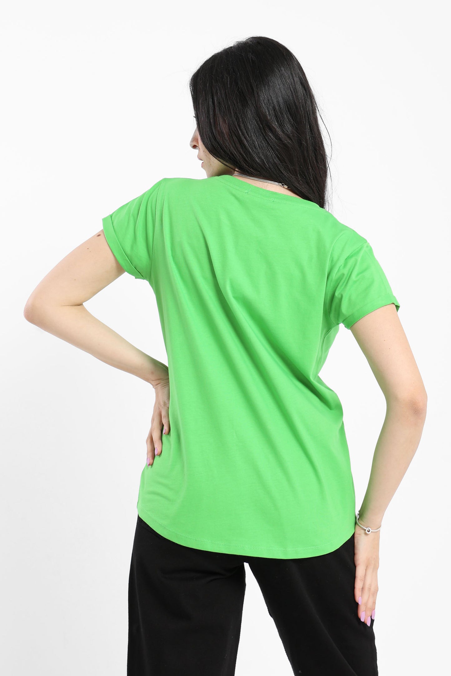 Crew Neck Round Hem Tshirt - Outlet