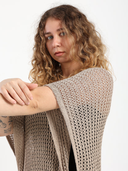 Tassel-Tie Knit Cover-Up with Side Slits - Outlet