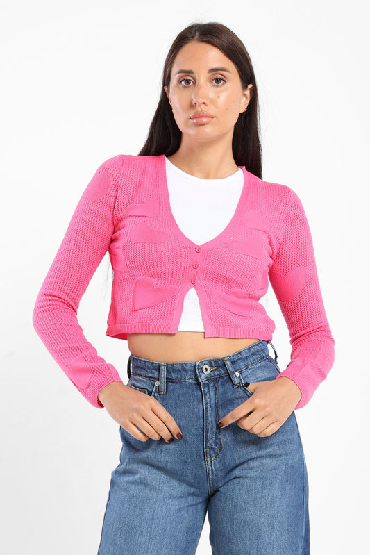 Cardigan Front Buttoned Tricot Cardigan - Outlet