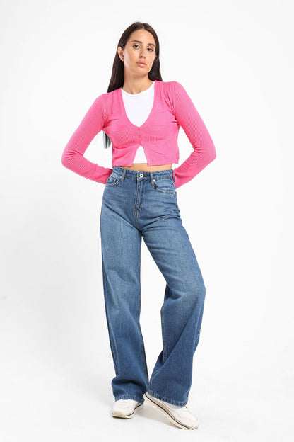 Cardigan Front Buttoned Tricot Cardigan - Outlet