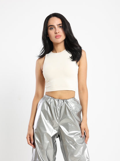 Cropped Halter Neck Top - Outlet