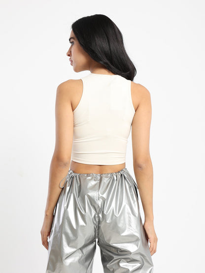 Cropped Halter Neck Top - Outlet