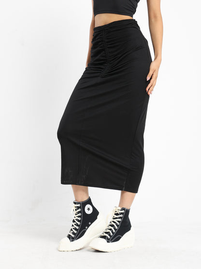 Front-Ruched Maxi Skirt - Outlet