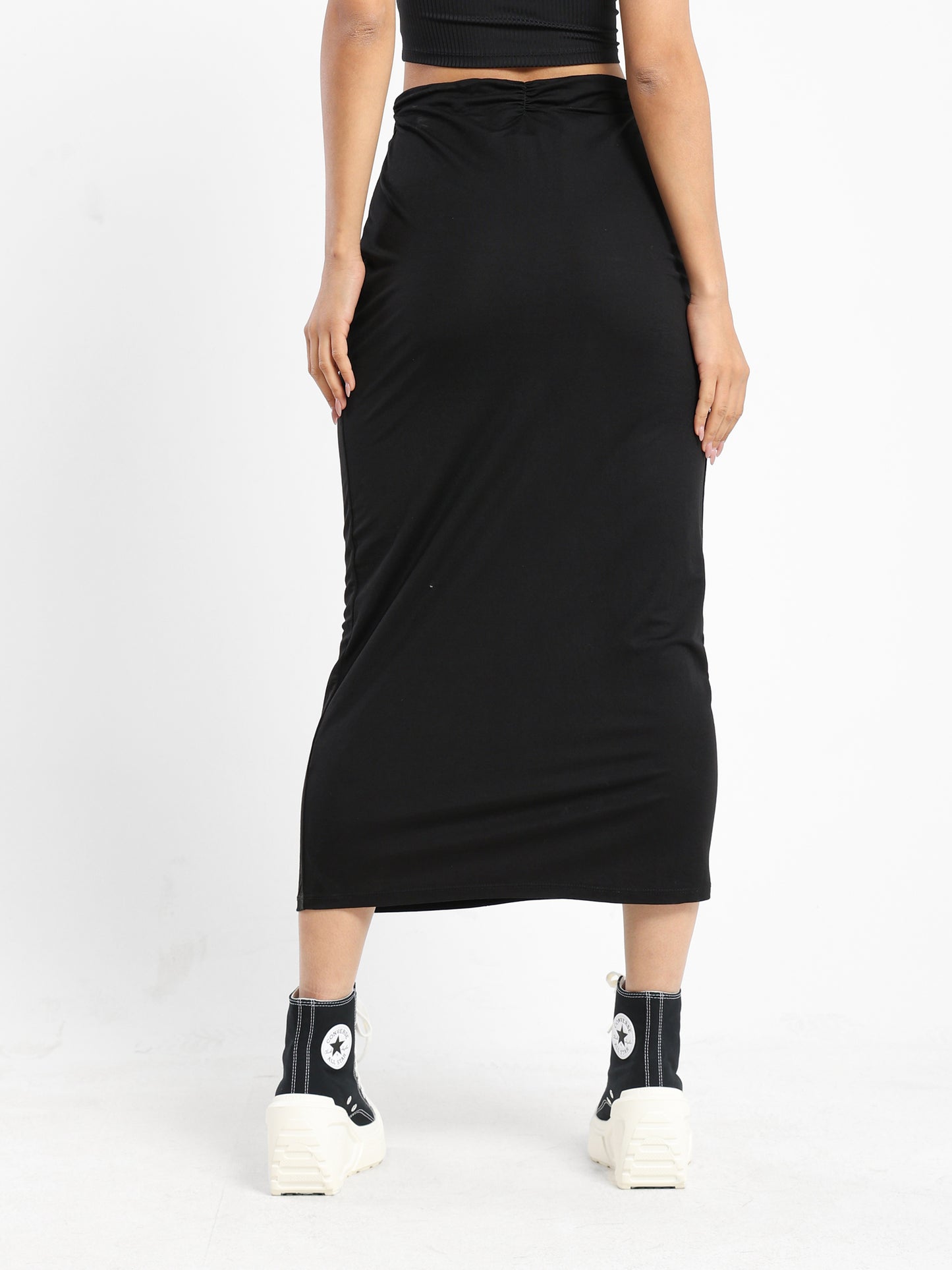 Front-Ruched Maxi Skirt - Outlet