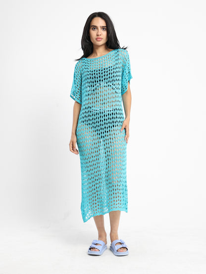 Loose Short Sleeve Tricot Dress - Outlet