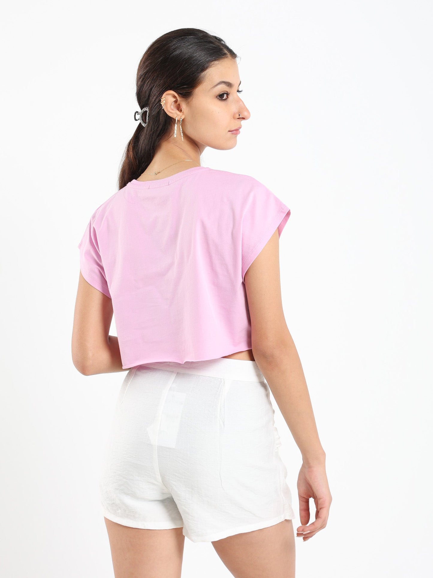 Fan Print Cropped Tshirt - Outlet