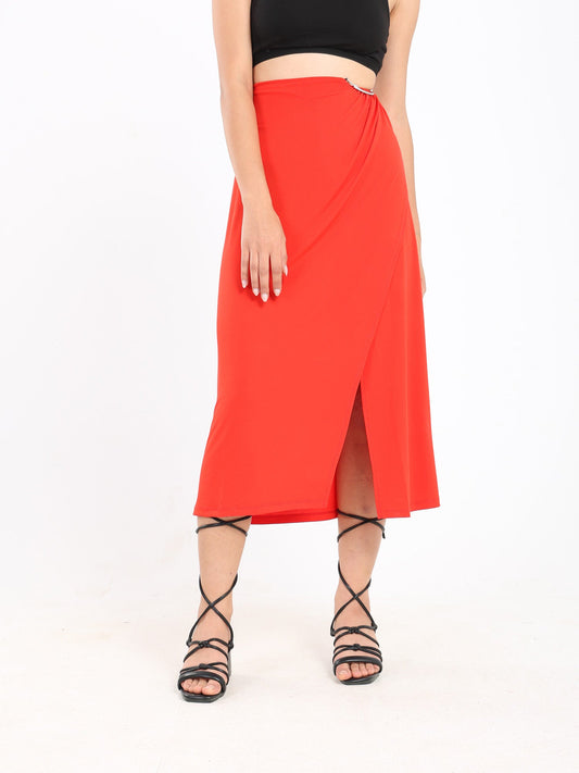 Wrap Around Skirt With Cutout - Outlet