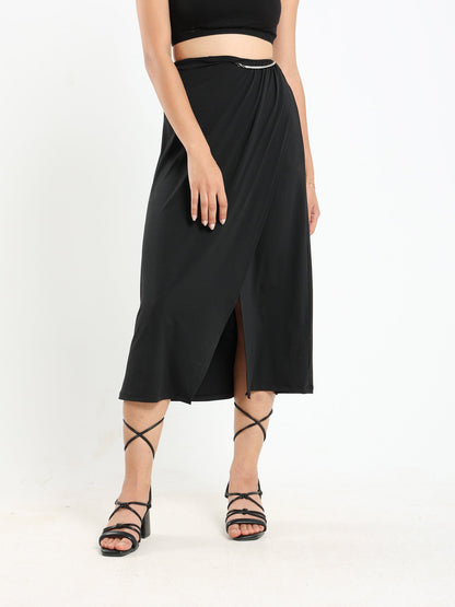 Wrap Around Skirt With Cutout - Outlet