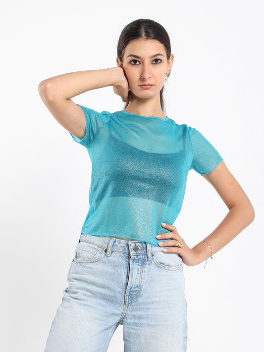 Half-Sleeve Mesh Top - Outlet