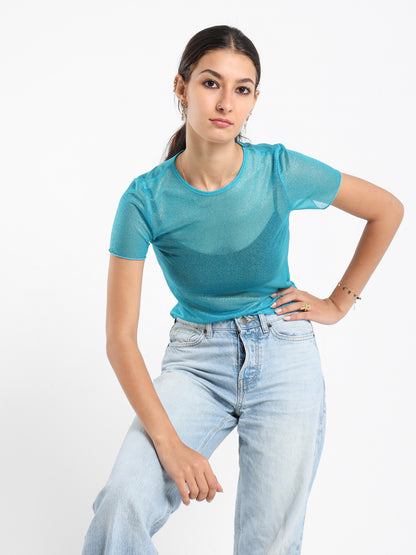 Half-Sleeve Mesh Top - Outlet
