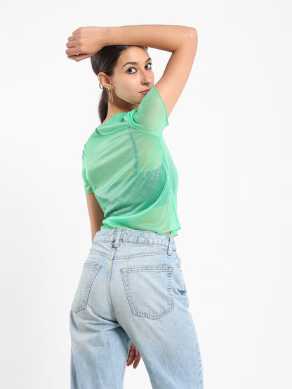 Half-Sleeve Mesh Top - Outlet