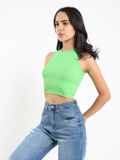 Cropped Halter Neck Top - Outlet