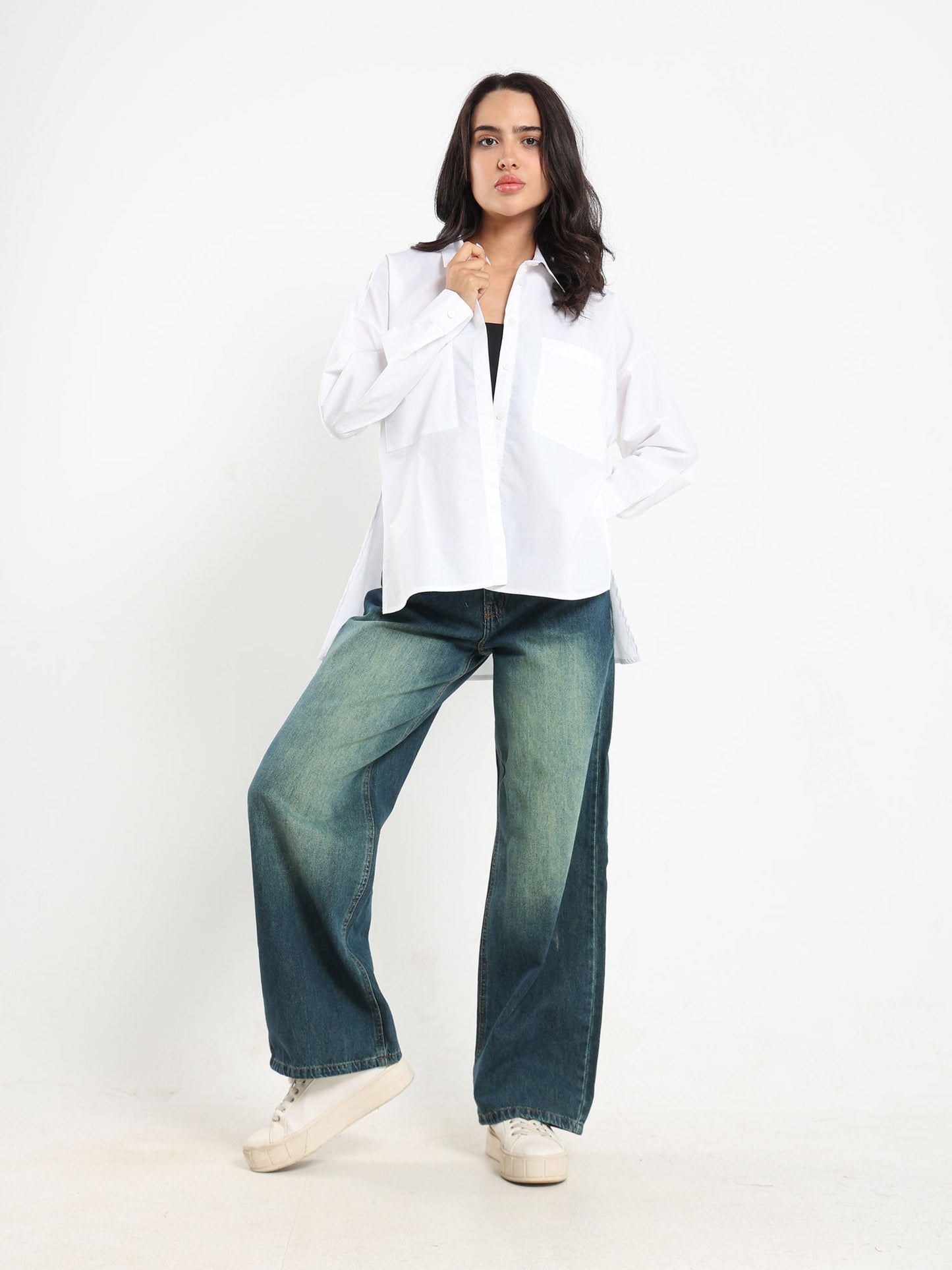 Shirts & Blouses High Low Oversized Shirt