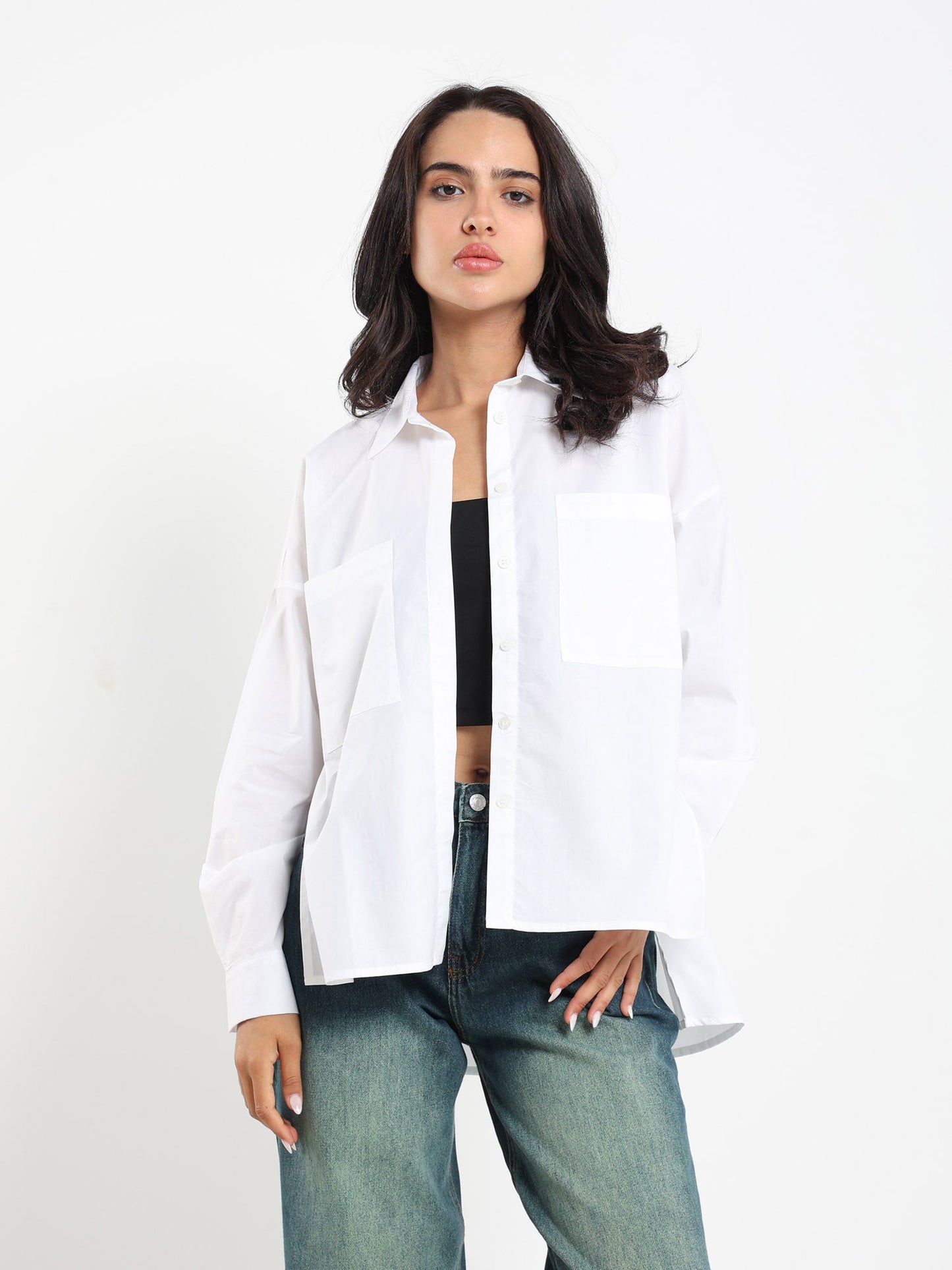 Shirts & Blouses High Low Oversized Shirt