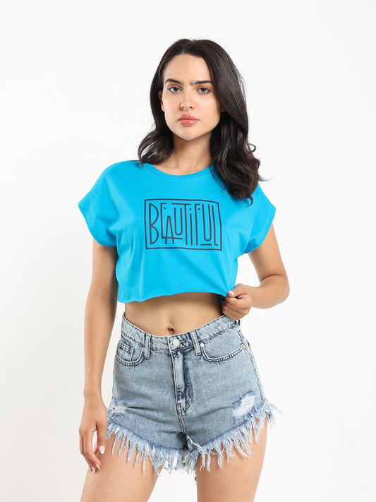 Tops & Tees  Beautiful  Printed Cropped T-Shirt