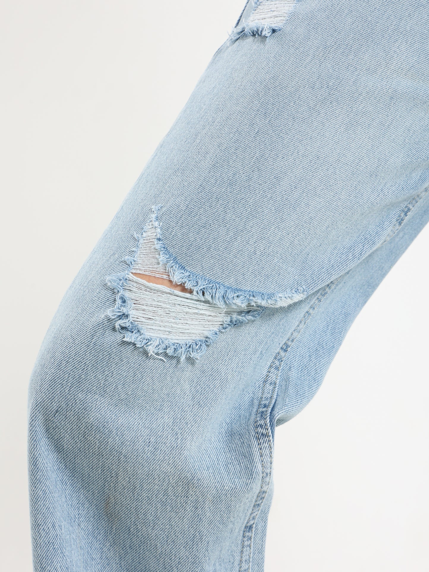 Straight-Leg Jeans with Inner Slit Detail - Outlet