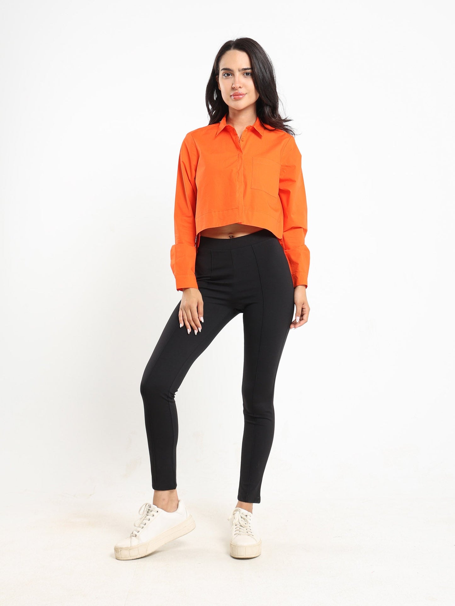 Cropped Boxy Poplin Shirt - Outlet