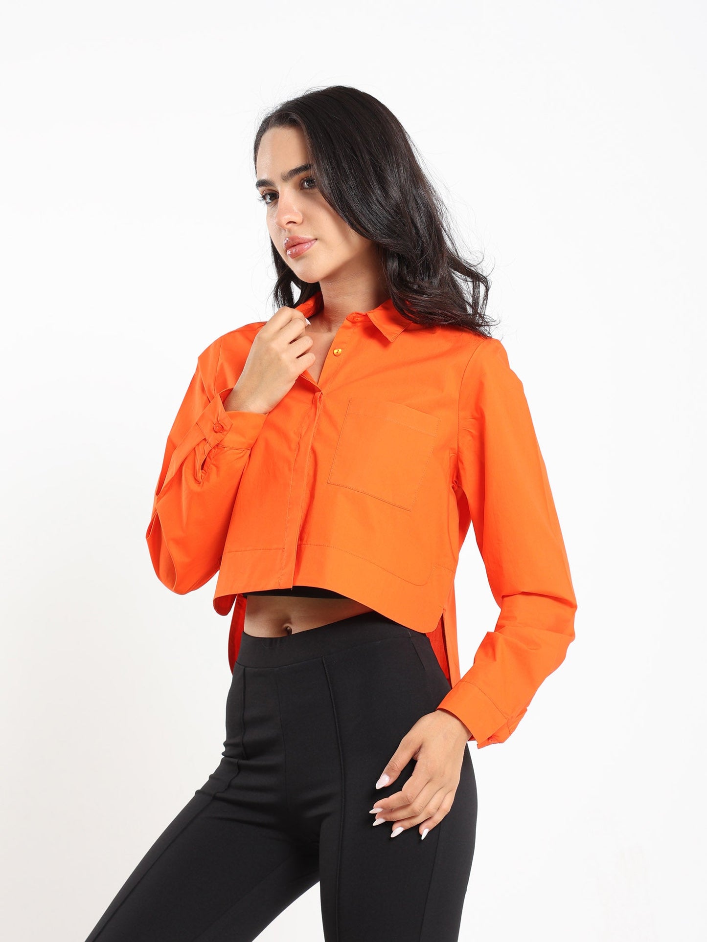 Cropped Boxy Poplin Shirt - Outlet
