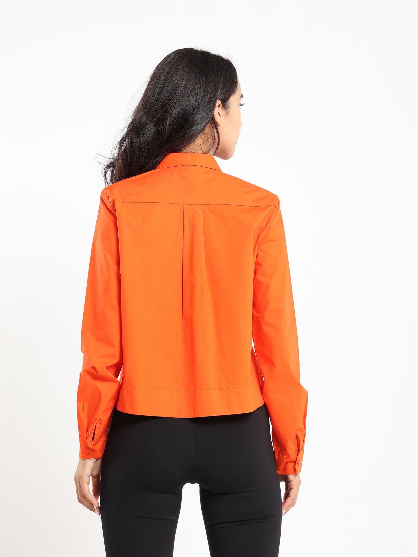 Cropped Boxy Poplin Shirt - Outlet